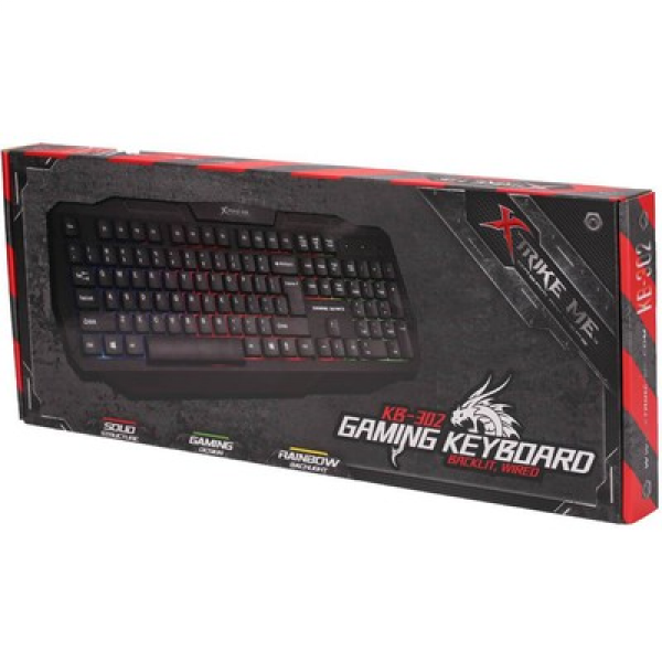 Tastatura xTrike USB KB302 Gaming RGB Black