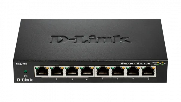 LAN Switch D-Link DGS-108GL/E 10/100/1000Mbps 8port Metal Gigabit