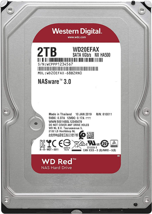 HDD WD 2TB 3.5 IntelliPower 256M Red for NAS WD20EFAX Recertified
