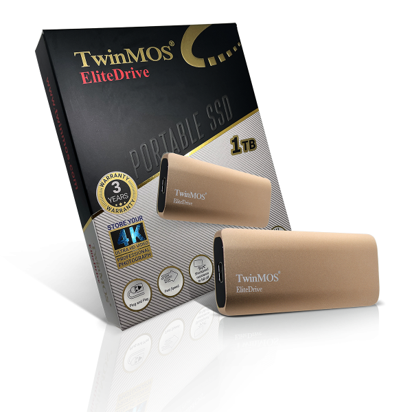 Eksterni SSD 1TB TwinMOS EliteDrive Gold USB 3.2/Type-C PSSDGGBMED32G