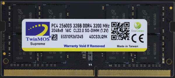 RAM SODIMM DDR4 32GB 3200MHz TwinMOS MDD432GB3200N