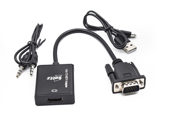 Adapter Kettz VGA na HDMI konvertor + audio 3.5mm V2H