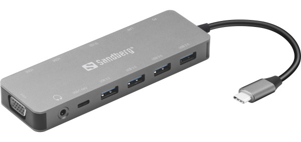 Docking station Sandberg 13in1 USB-C - 2xHDMI/VGA/LAN/3xUSB 3.0/USB C 136-45