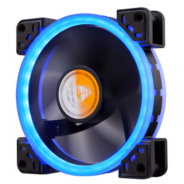 Cooler Raptor 120x120 DualRING BLUE /15lights,/black/transparent fins/3Pin+4Pin