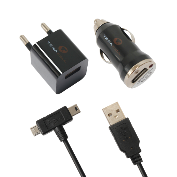 Kućni punjač  4u1 kućni+auto Teracell micro+mini kabl