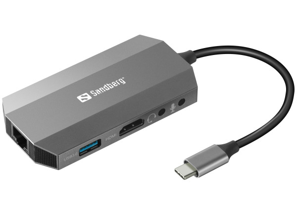 Docking station Sandberg 6in1 USB-C - HDMI/USB 3.0/USB C/LAN PD 136-33