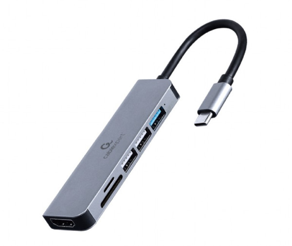 Adapter Cablexpert A-CM-COMBO6-02 USB C - HDMI/3xUSB/CR