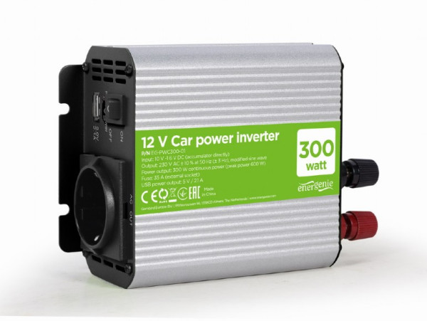Pretvarač napona Energenie EG-PWC300-01 12V-220V 300W/USB/auto priključak