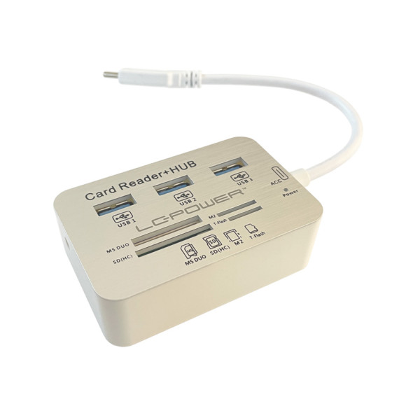 USB HUB 3 port LC Power LC-HUB-C-CR USB-C - 3xUSB 3.0/card reader