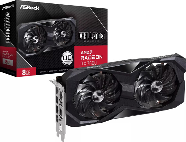 SVGA Asrock Radeon RX 7600 Challenger OC 8G GDDR6, RX7600 CL 8GO