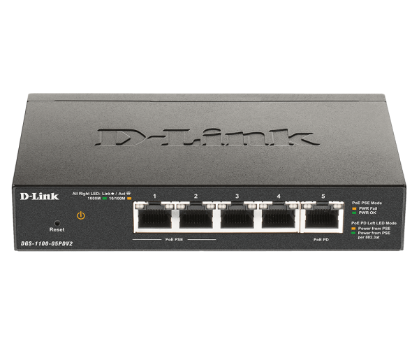 LAN Switch D-Link DGS-1100-05PDV2 10/100/1000 5port PoE Smart