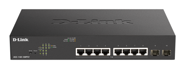 LAN Switch D-Link DGS-1100-10MPV2/E 10/100/1000Mbps 8port/2SFP Smart