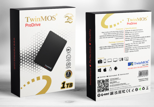 HDD E2.5'' TwinMOS 1TB USB3.0 TM1000GPD