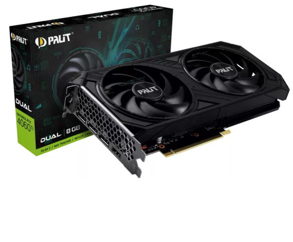 SVGA Palit Geforce RTX4060Ti Dual 8GB GDDR6 128bit, NE6406T019P1-1060D