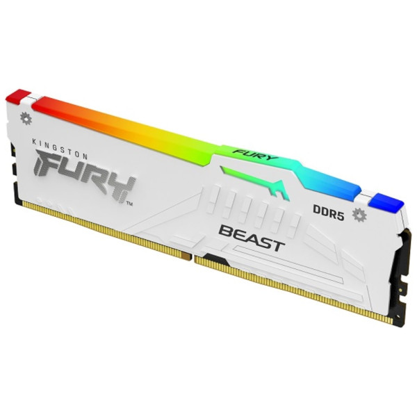 RAM DIMM DDR5 KINGSTON 32GB 5200MHz Fury Beast RGB White Expo KF552C36BWEA-32