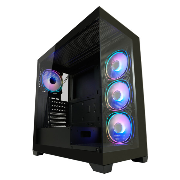 Kuciste LC Power LC-715B-ON ''Seamless_X'' Midi-ATX Case, black, 4x120mm ARGB