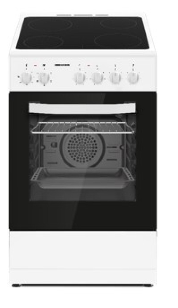 Električni štednjak HEINNER HFSC-S56E4VWH 4xstruja/keramika/ventilator/50cm