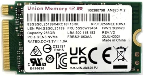 SSD Union Memory 256GB M.2 2242 NVMe SSS1B60641
