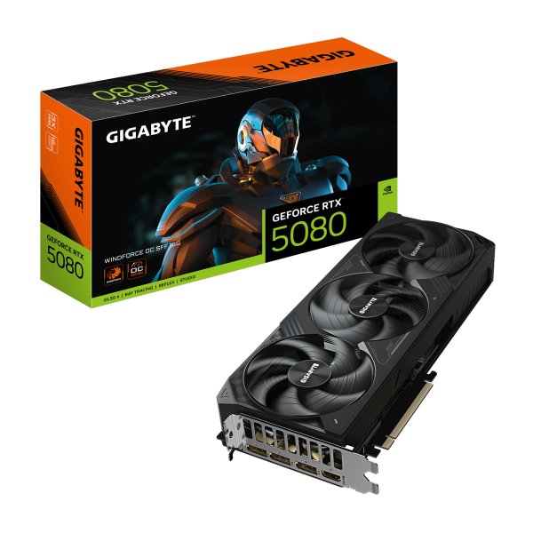 SVGA Gigabyte RTX 5080 WindForce3 OC 16GB, GV-N5080WF3OC-16GD