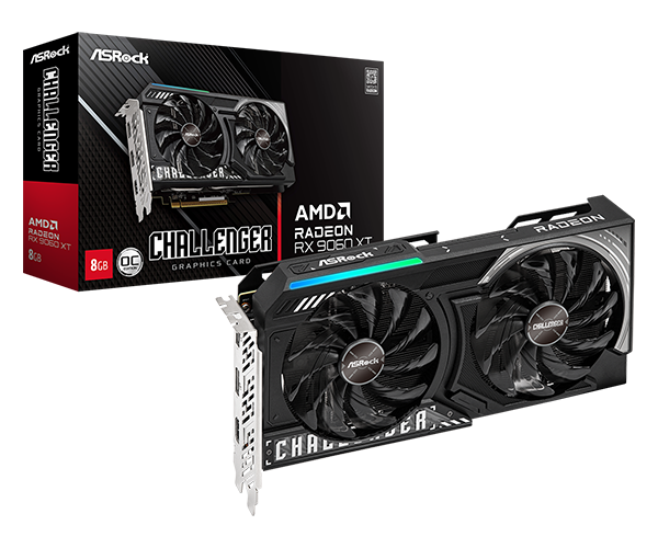 SVGA ASrock RX 9060 XT Challenger 8GB/GDDR6/128bit/crna, RX9060XT CL 8GO