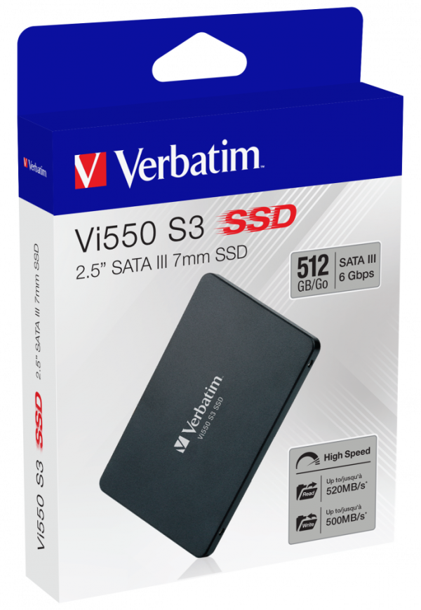 SSD 2.5'' SATA Verbatim Vi550 S3 512GB 520MB/s 500MB/s