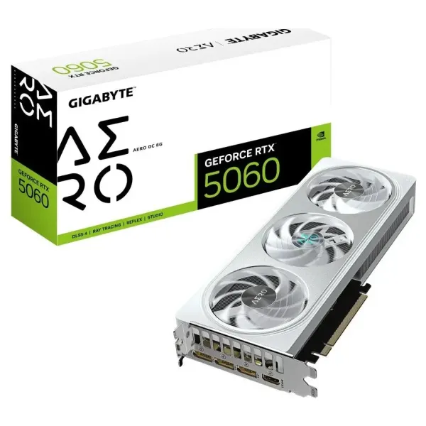 VGA Gigabyte RTX 5060 8GB AERO OC 8GB GDDR7, GV-N5060AERO OC-8GD