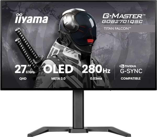 Monitor 27'' Iiyama GOB2701QSC-B1 IPS OLED 2560x1440/280Hz/0.03ms/HDMI/DP/pivot