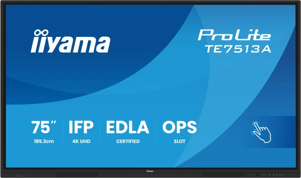 Interaktivni ekran 75'' Iiyama TE7513A-B2AG IPS 3840x2160/Android 14/8ms/HDMI/DP