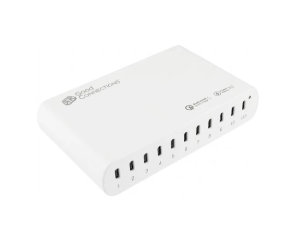 Good Connections USB Desktop Fast Charging Station, 250W, 10 Ports