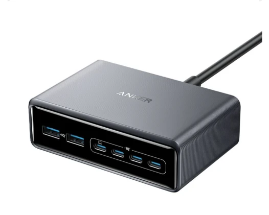 Anker Prime Charger 200W Desktop GaN, 4XUSB-C, 2XUSB-A, Black