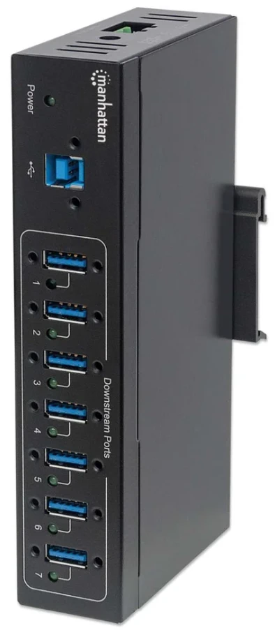 USB HUB 7port Manhattan 164405 USB 3.0/industrijski/na šinu